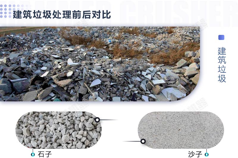 建筑垃圾破碎前后對(duì)比